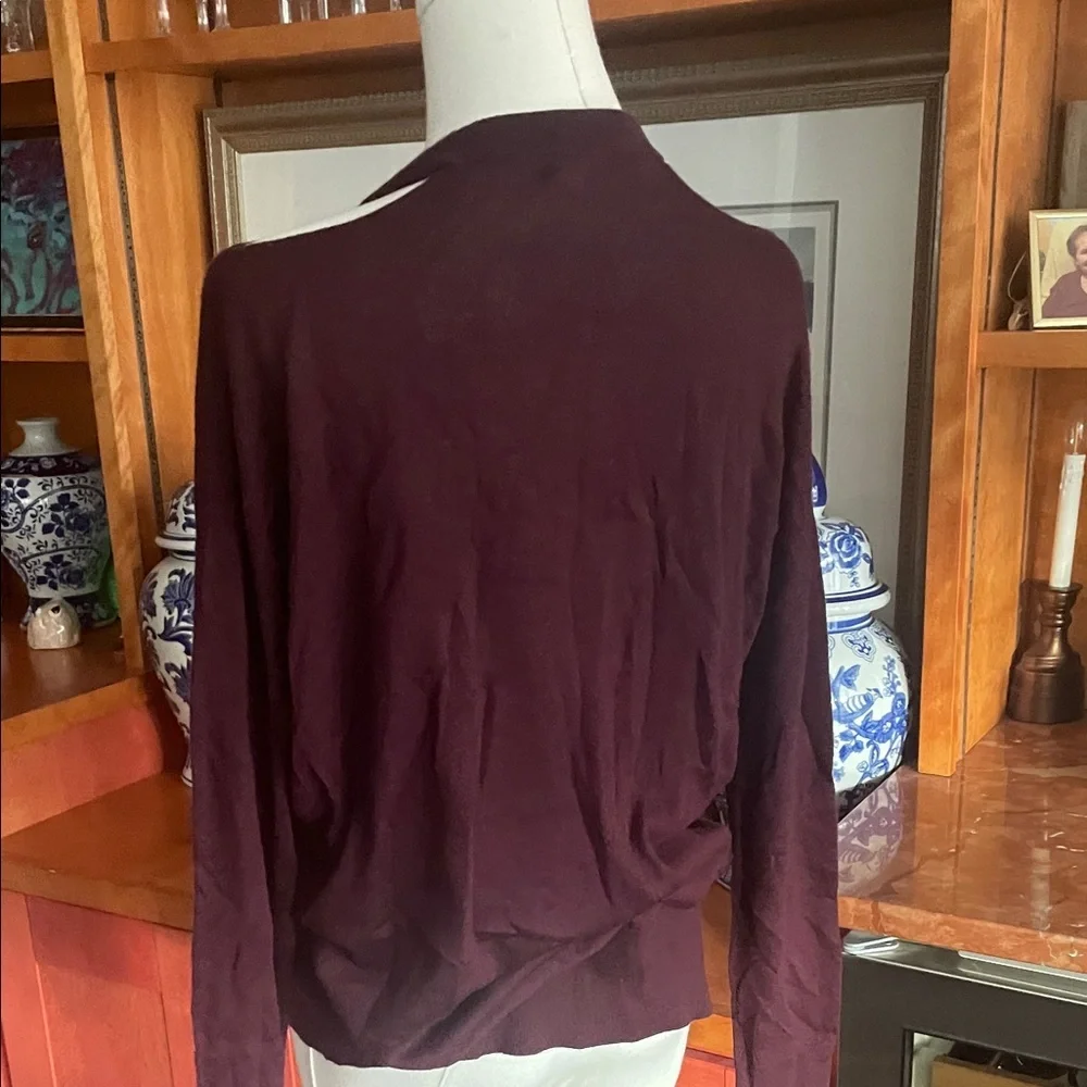 Splendid Burgundy Cold Shoulder Sweater Medium EUC - Picture 7 of 8